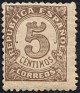 Spain - 1938 - Numbers - 5 CTS - Marron - Spain, Number - Edifil 745 - 0